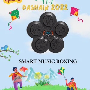 Music Boxing Machine, 14.6×13in Wall Mounted Smart Bluetooth Musical Boxing Machine with LED Display & Adjustable Light, Wall Target Music Boxer with Boxing Gloves for Kids Adults Gifts